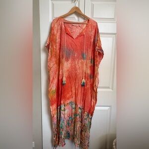 Soft Surroundings / Orange Kaftan Dress / L/XL